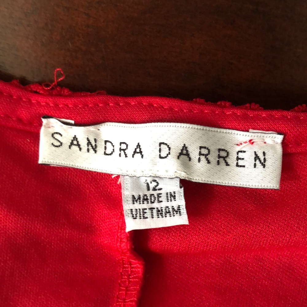 Sandra Darren beautiful cherry red dress. - Picture 7 of 7